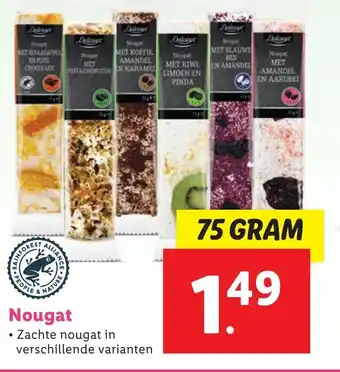 Lidl Nougat 75g aanbieding