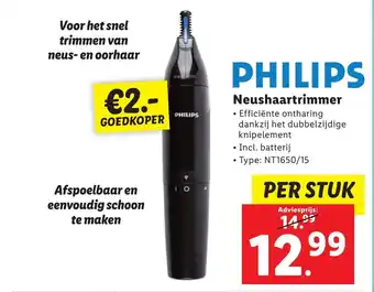 Lidl Philips neushaartrimmer aanbieding