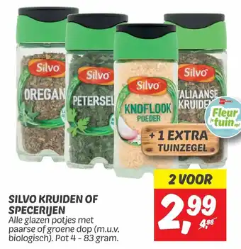 Dekamarkt Silvo kruiden of specerijen 4-83g aanbieding