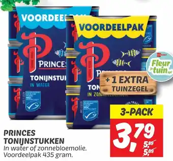 Dekamarkt Princes tonijnstukken 435g aanbieding