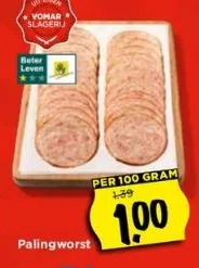Vomar Voordeelmarkt Palingworst aanbieding