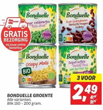 Dekamarkt Bonduelle groente 150-200g aanbieding