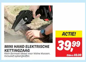 Dekamarkt Mini hand elektrischeketting zaag aanbieding