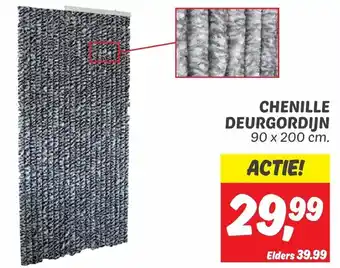 Dekamarkt Chenille deurgordijn 90 x 200cm aanbieding