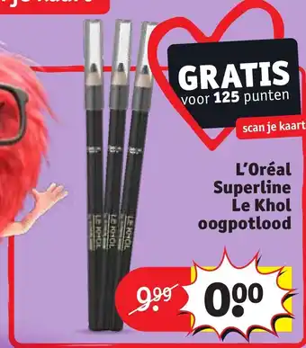 Kruidvat L'oreal superline le khol oogpotlood aanbieding