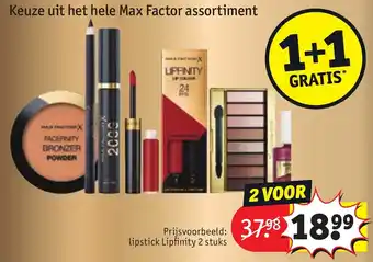 Kruidvat Max factor x Lipstick lipfinity aanbieding