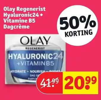 Kruidvat Olay regenerist hyaluronic24 + vitamine B5 dagcreme aanbieding