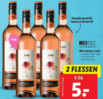 Lidl Westkaap rose 750ml aanbieding