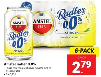 Lidl Amstel radier 0.0% 0.33l aanbieding