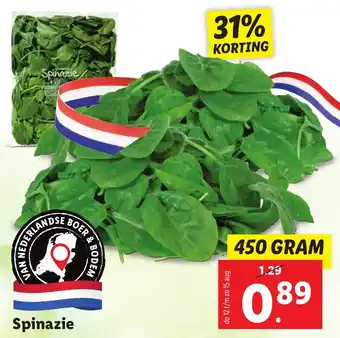 Lidl Spinazie 450g aanbieding