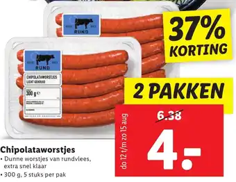 Lidl Chipolataworstjes 300g aanbieding