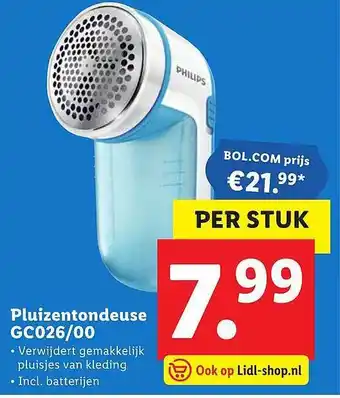 Lidl Pluizentondeuse GC026-00 aanbieding