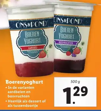 Lidl Boerenyoghurt 500g aanbieding