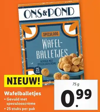 Lidl Wafelballetjes 75g aanbieding