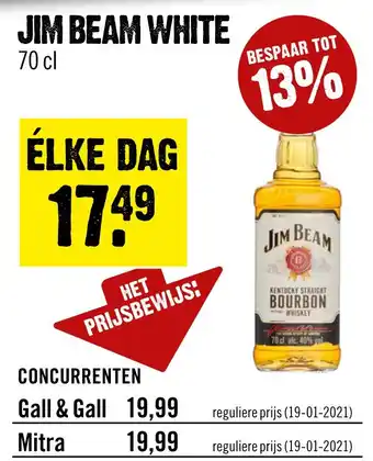 Dirck 3 Jim beam white 70 cl aanbieding