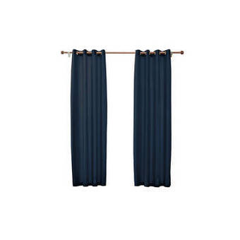 Blokker Larson - velvet gordijnen - 2.8m x 2.5m - ringen - blauw aanbieding