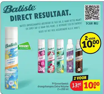 Kruidvat Batiste droogshampoo extra volume 2x200ML aanbieding