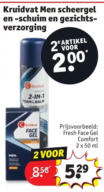 Kruidvat Fresh face gel comfort 2x50ML aanbieding