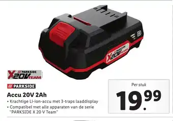 Lidl Accu 20V 2Ah aanbieding