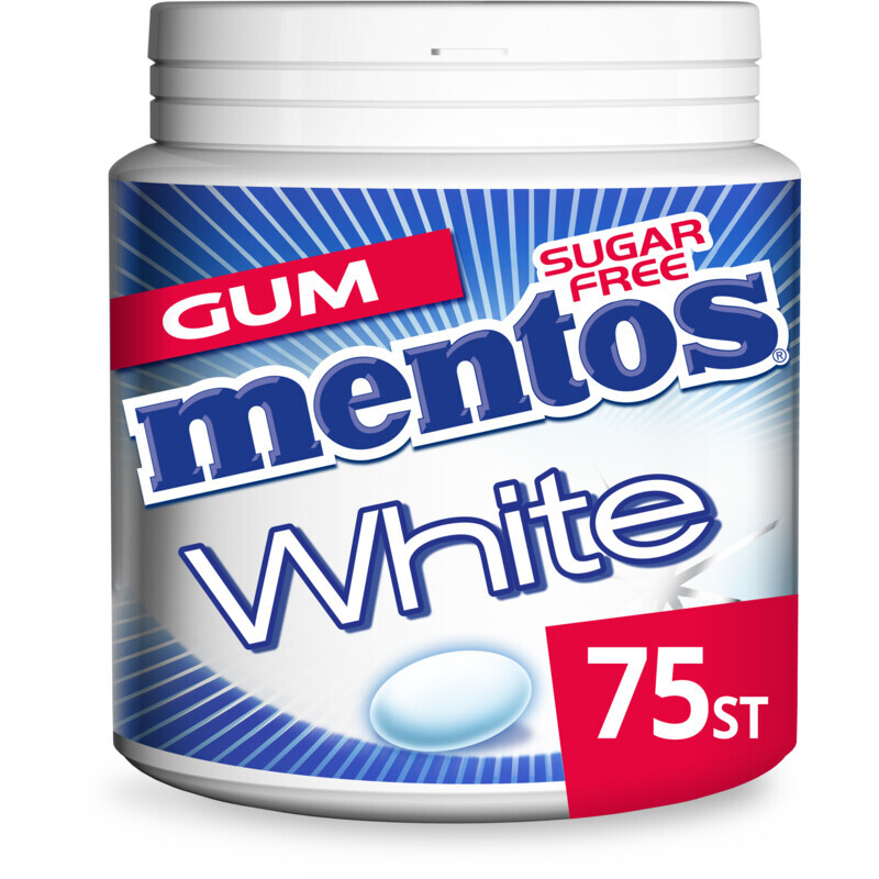 Albert Heijn Mentos gum white cool mint gum sugarfree aanbieding