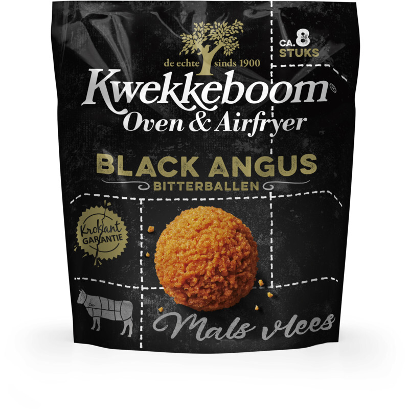 Albert Heijn Kwekkeboom oven & airfryer black angus bitterballen aanbieding