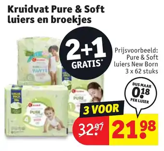 Kruidvat Kruidvat pure & soft luiers en broekjes aanbieding