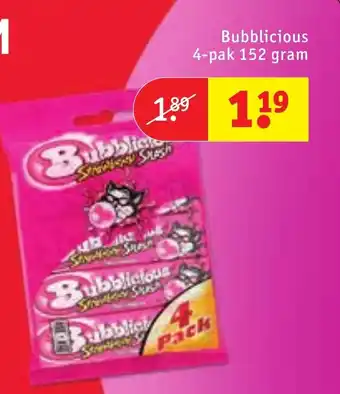 Kruidvat Bubblicious 4-pak 152g aanbieding