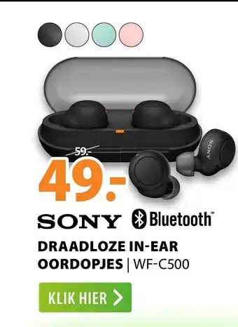 Expert Sony draadloze in-ear oordopjes WF-C500 aanbieding