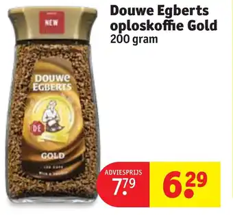 Kruidvat Douwe egberts oploskoffie gold 200g aanbieding