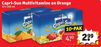 Kruidvat Capri-sun multivitamine en orange 10 x 200ml aanbieding