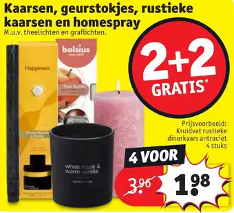 Kruidvat Kaarsen, geurstokjes, rustieke kaarsen en homespray aanbieding