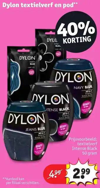 Kruidvat Dylon textielverf en pod aanbieding