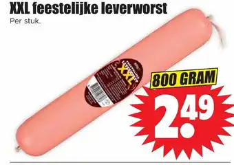 Dirk XXL feestelijke leverworst 800g aanbieding
