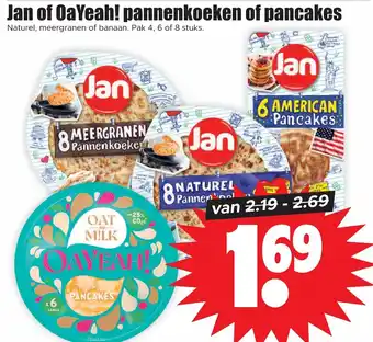 Dirk Jan of oayeah! pannenkoeken of pancakes aanbieding