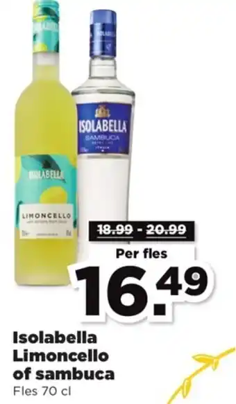 PLUS Isolabella limoncello of sambuca 70cl aanbieding