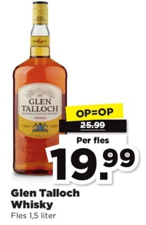 PLUS Glen talloch whisky 1.5 liter aanbieding