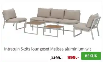 Intratuin Intratuin 5-zits loungeset melissa aluminium wit aanbieding