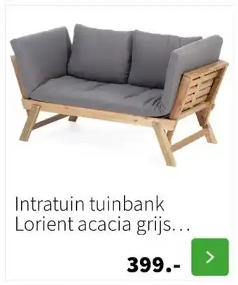 Intratuin Intratuin tuinbank lorient acacia grijs 175/220 x 90 x 75 cm aanbieding