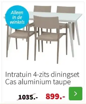 Intratuin Intratuin 4-zits diningset cas aluminium taupe aanbieding