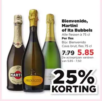 PLUS Bienvenido, martini of ita bubbels 75cl aanbieding