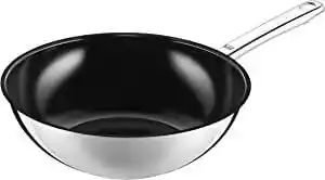 Amazon Silit 0081.6033.01 wuhan wok, ø 28 cm, roestvrij staal, gecoate keramische pan, geschikt voor inductie, ovenbestendig, vrij v aanbieding