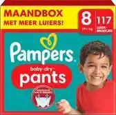 Bol.com Pampers baby-dry pants - maat 8 (19kg+) - 117 luierbroekjes - maandbox aanbieding