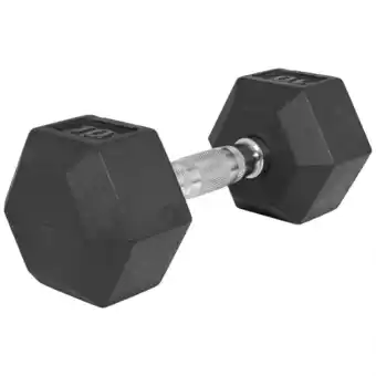 GorillaSports Dumbell 10 kg (1 x 10 kg) hexagon rubber aanbieding