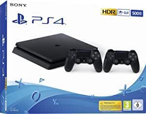 Playstation 4 slim 500gb, + 2 controller aanbieding bij Amazon