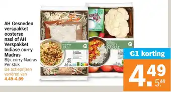 Albert Heijn Ah gesneden verspakket oosterse nasi of ah verspakket indiase curry madras aanbieding