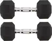 Bol.com 2 x kaytan dumbbell - 5 kg - hexagon hoeken - metalen greep - sport dumbbell - buiten sport - binnen sporten aanbieding
