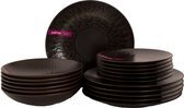 Bol.com Palmer bordenset ruston stoneware 6-persoons 18-delig bruin aanbieding