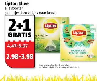 Poiesz Lipton thee 3*20 st aanbieding