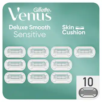 Bol.com Gillette venus deluxe smooth sensitive - 10 scheermesjes - voor een gladde scheerbeurt aanbieding
