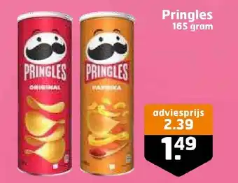 Trekpleister Pringles 165g aanbieding